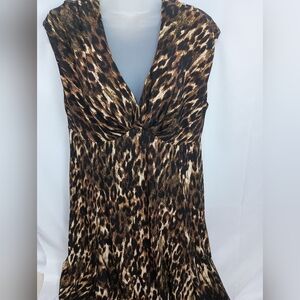 2/$30 JONES NEW YORK Mobwife Cheetah Leopard Print Sleeveless Dress (#422)